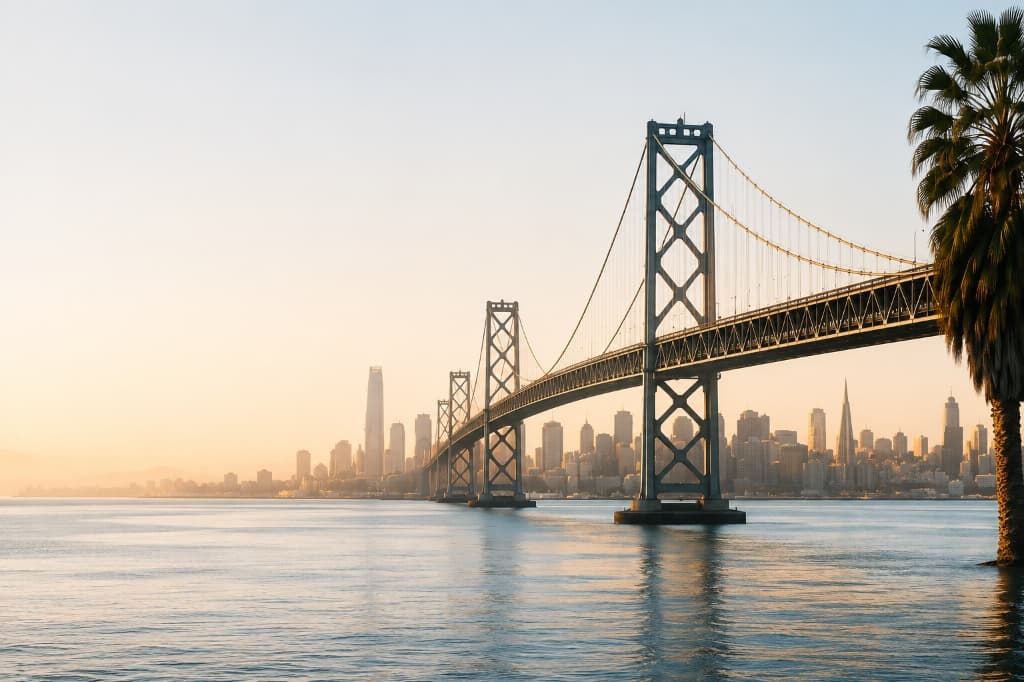 California Bay Bridge and Skyline